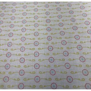 Whimsical Dotted Floral Cotton Quilting Fabric 1/2 yard Soft Pastel Geometric De